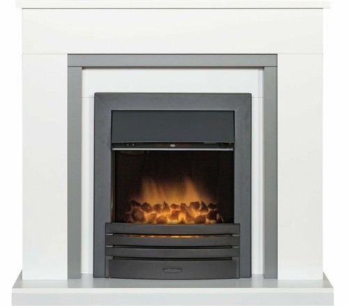 Electric fire white - white, grey