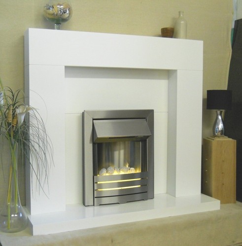 Electric fire white wood - electric,