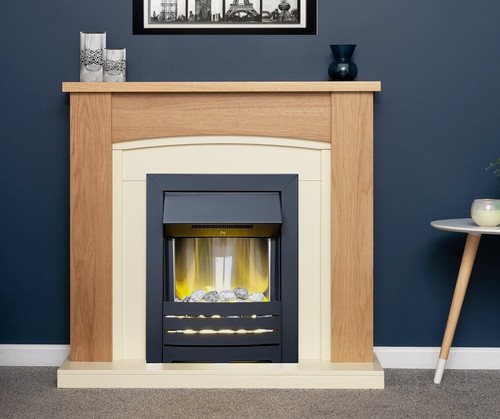 Electric fire oak cream - oak,