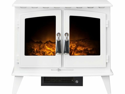 White electric stove fire - white,