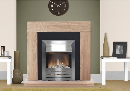 Electric fire oak fireplace - electric,