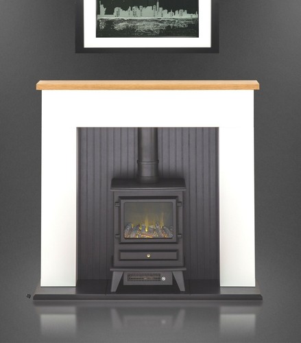 Electric fire stove - electric, oak
