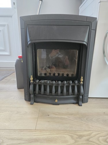 Black inset gas fire - black,