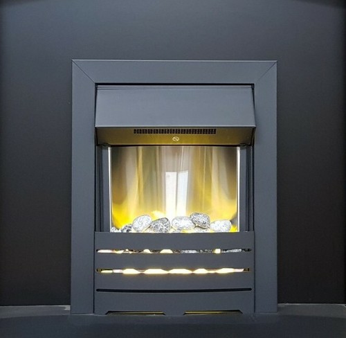 Electric fire black pebbles - fire,