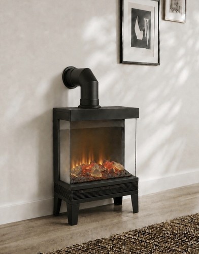 Black electric stove sided - electric,