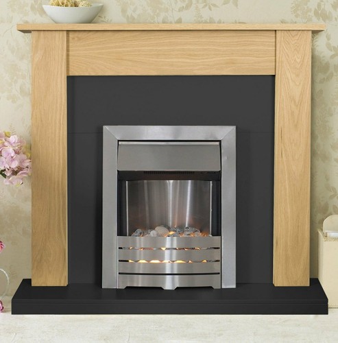 Electric fire oak fireplace - fire,