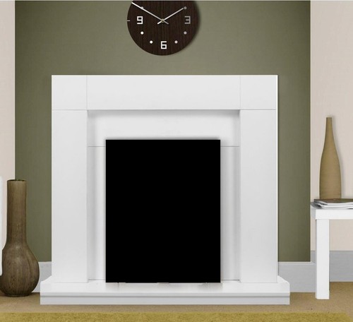 Electric fire white - electric, wooden