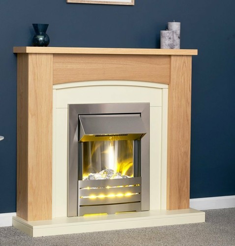 Electric fire oak cream - oak,