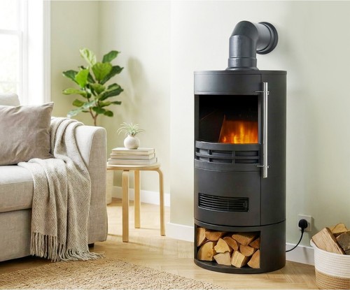 Black electric cylinder - black, stove
