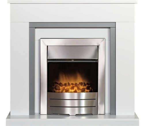 Electric fire white grey - electric,