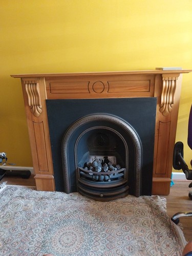 Cast iron fire surround with - iron,