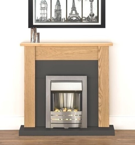 Electric fire oak fireplace - oak,