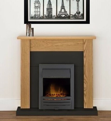 Electric fire oak - fire, fireplace