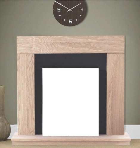 Electric fire oak - black, wooden