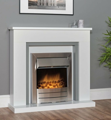 Electric fire white - fire, grey
