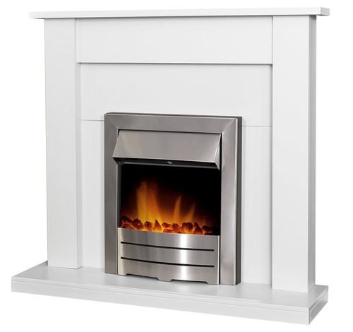 Electric fire white fireplace - fire,