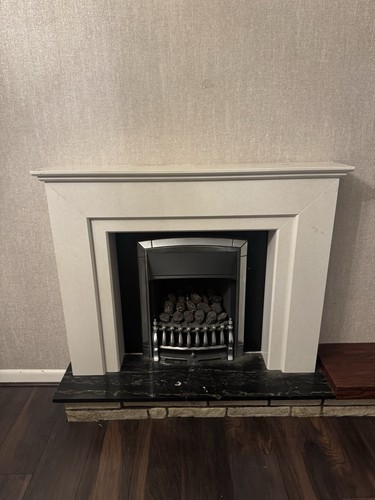Gas fireplace with marble - gas,