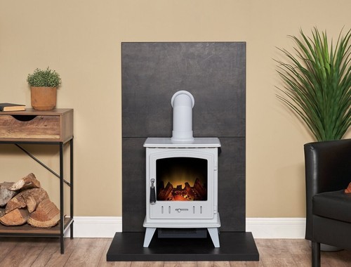 White electric stove log - log, fire
