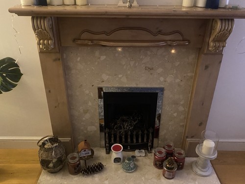 Gas fire with marble - fire,