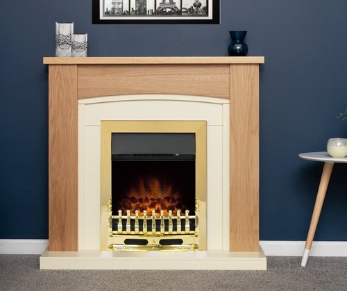 Electric fire oak cream - oak,